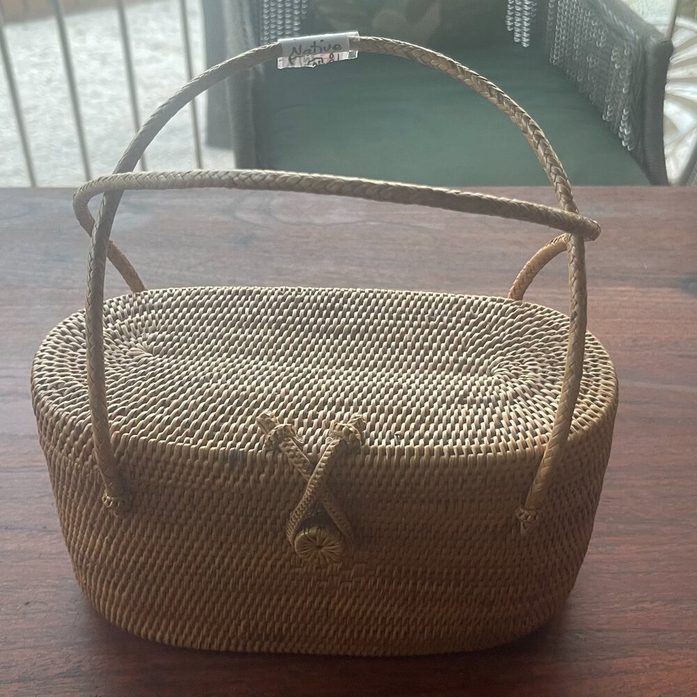 Vintage Boho Petite Rattan Wicker Purse